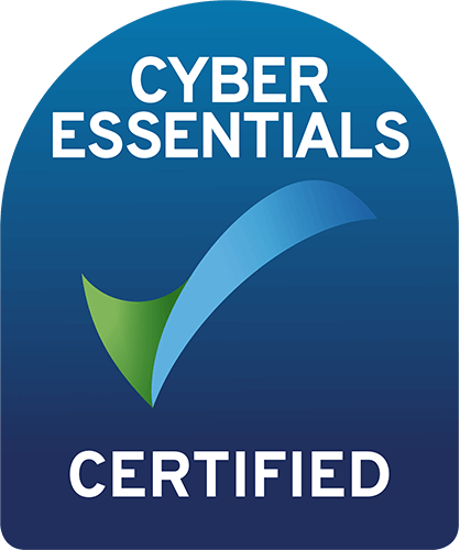 Cyber Essentials Certified logo showing commitment to UK government-backed cyber security standards.