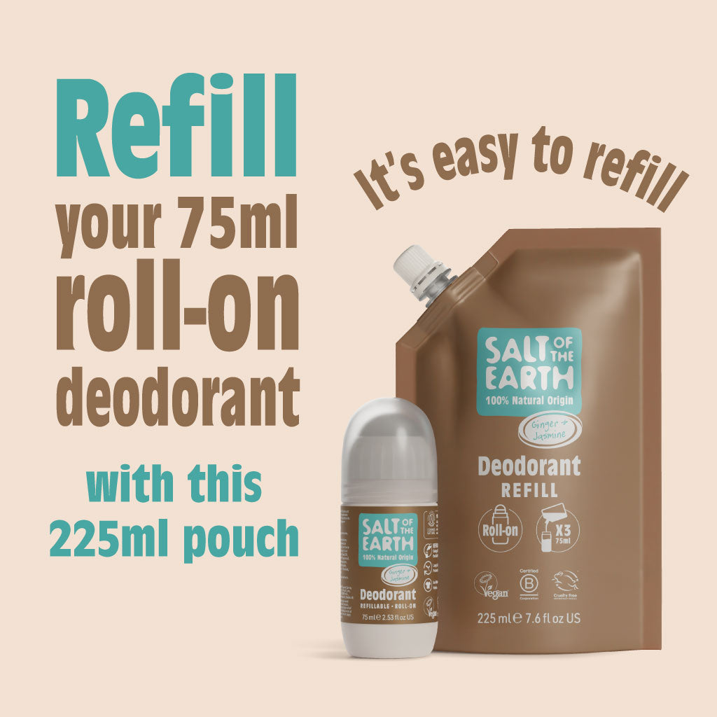 Ginger & Jasmine Roll-On Refill Pouch 225ML