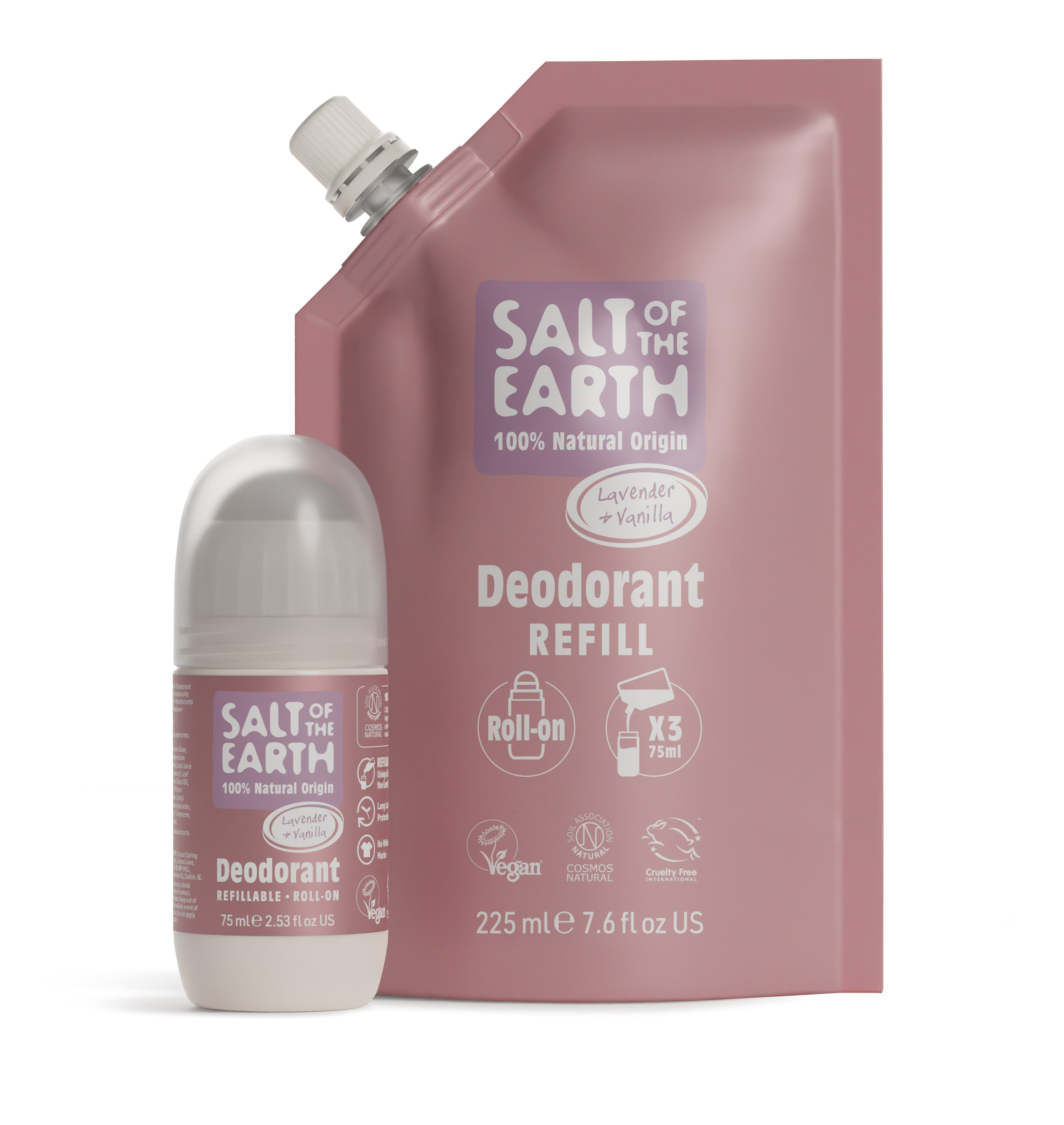 Lavender & Vanilla Roll-On Refill Pouch 225ML