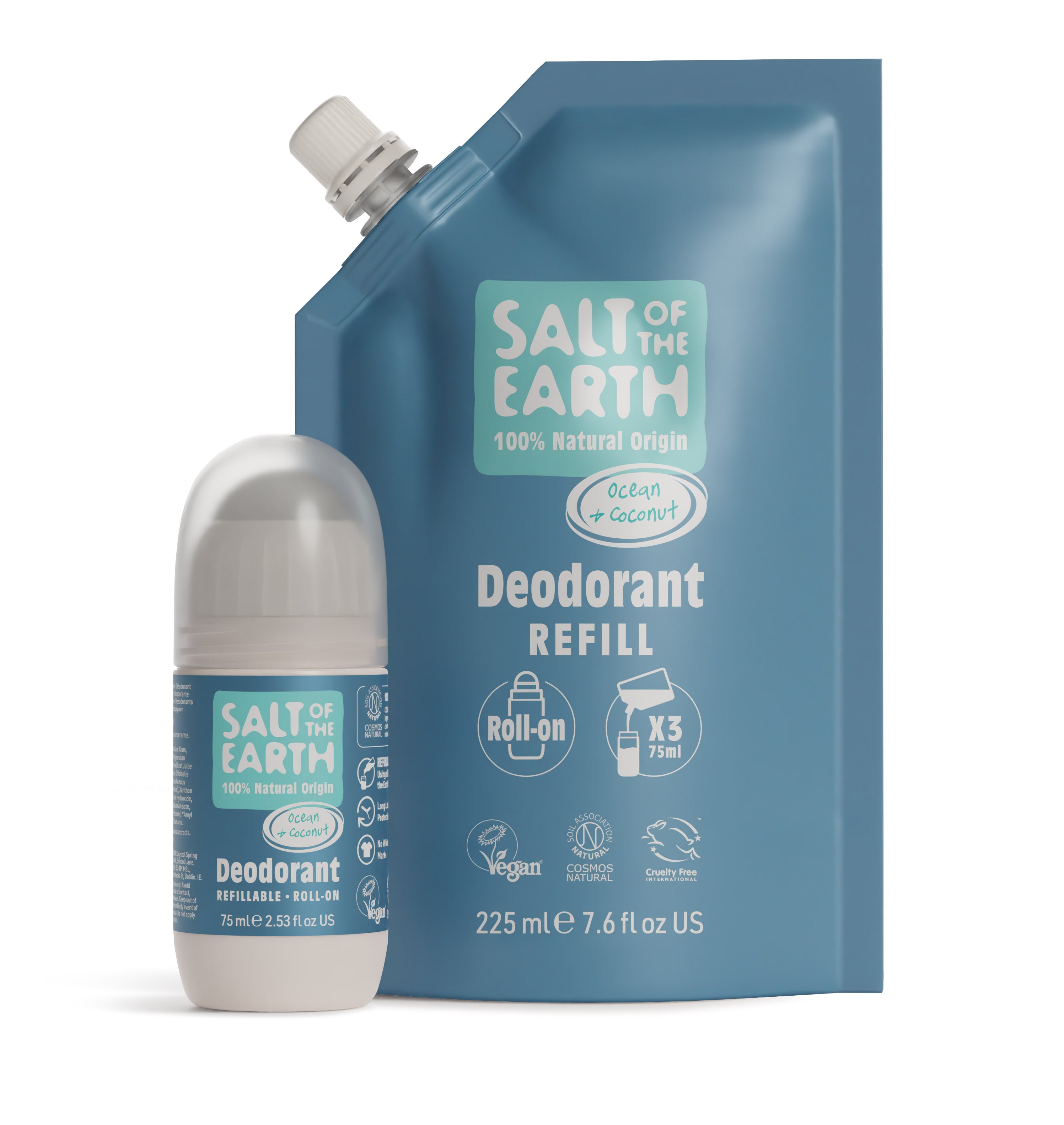 Ocean & Coconut Roll-On Refill Pouch 225ML