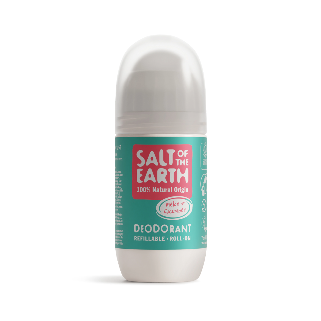 Salt of the Earth 75ml Melon &amp; Cucumber natural deodorant refillable roll-on.