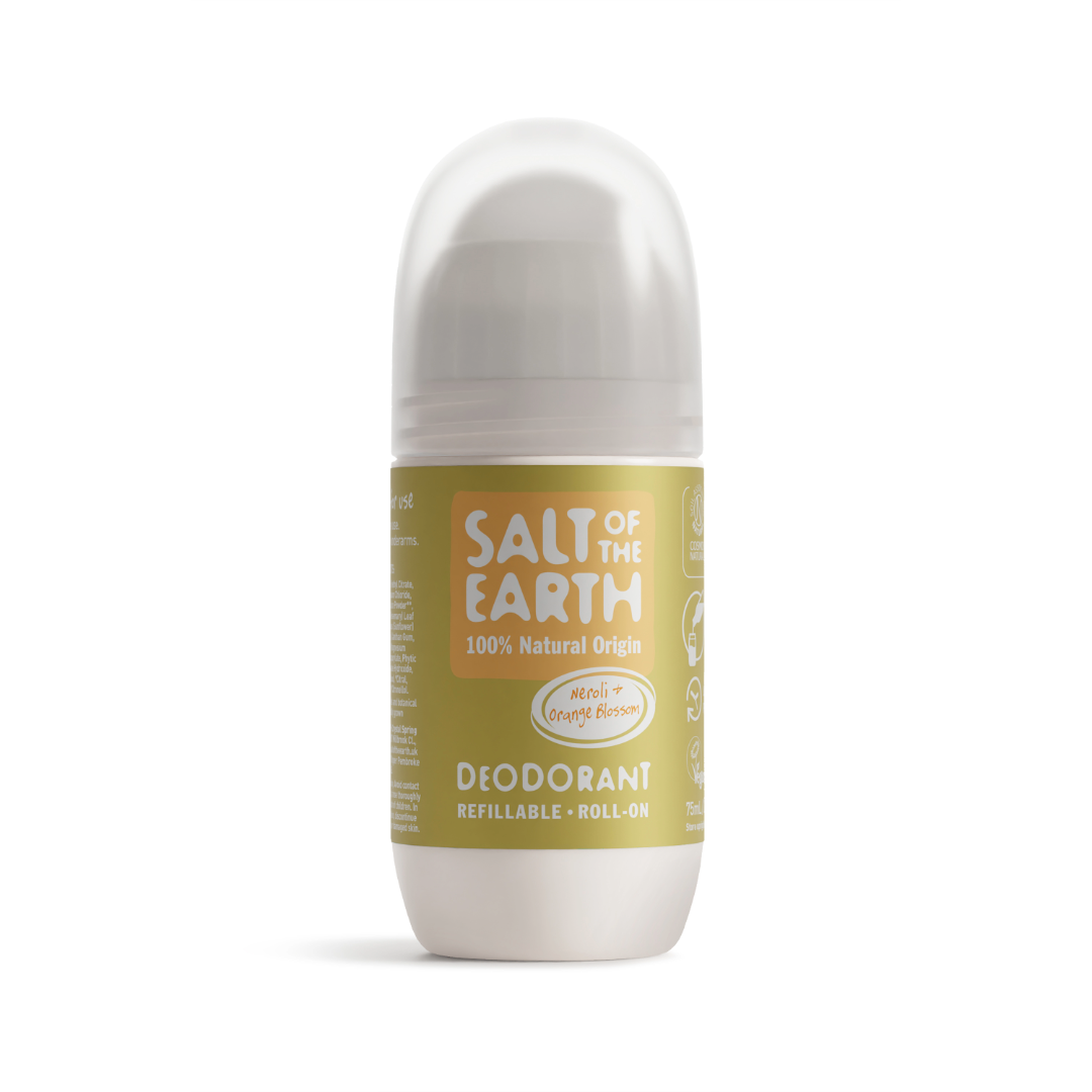 Salt of the Earth 75ml Neroli &amp; Orange Blossom natural deodorant refillable roll-on.