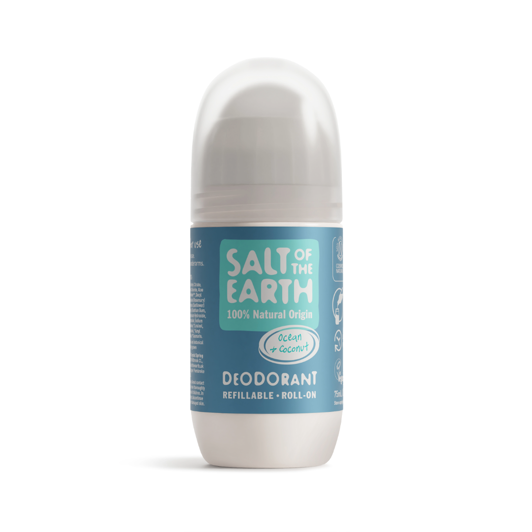 Salt of the Earth 75ml Ocean &amp; Coconut natural deodorant refillable roll-on.