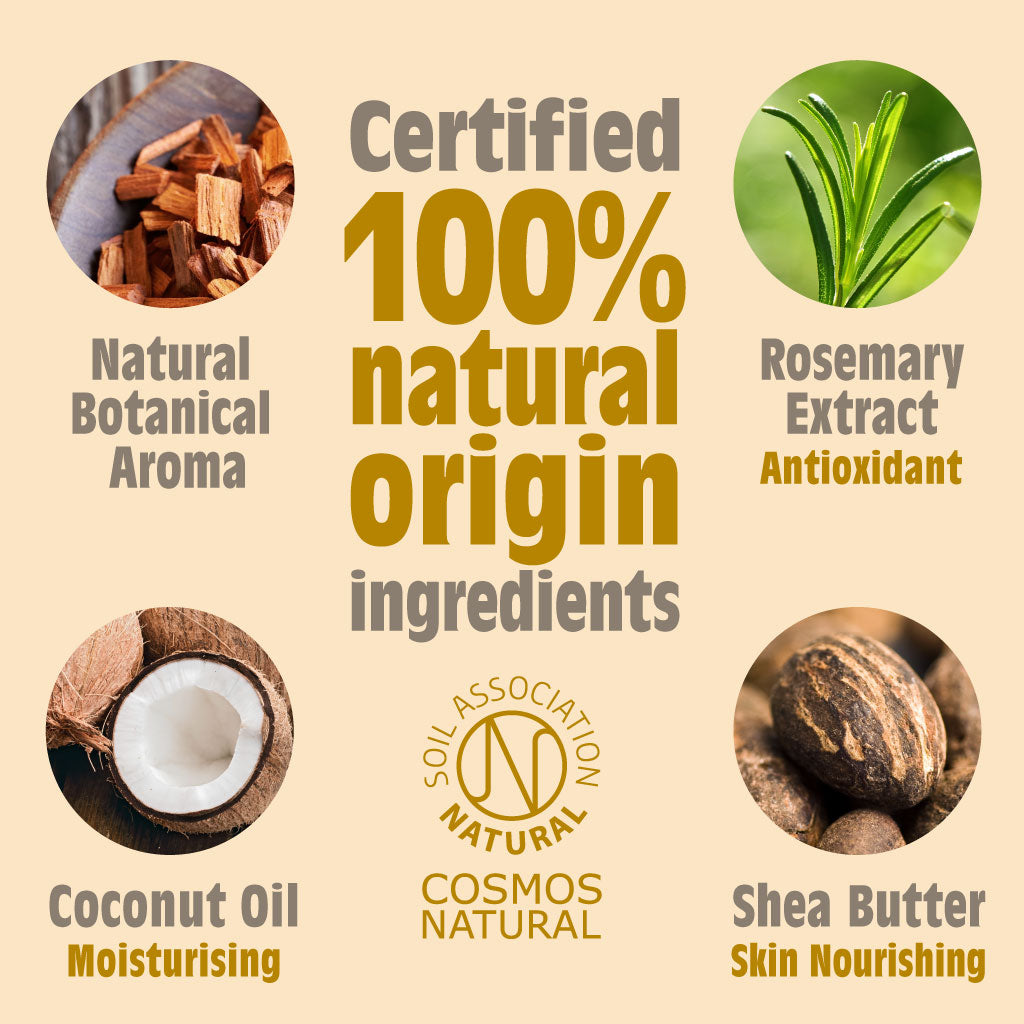 Amber & Sandalwood Natural Deodorant Stick - Use or Refill