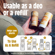 Amber & Sandalwood Natural Deodorant Stick - Use or Refill
