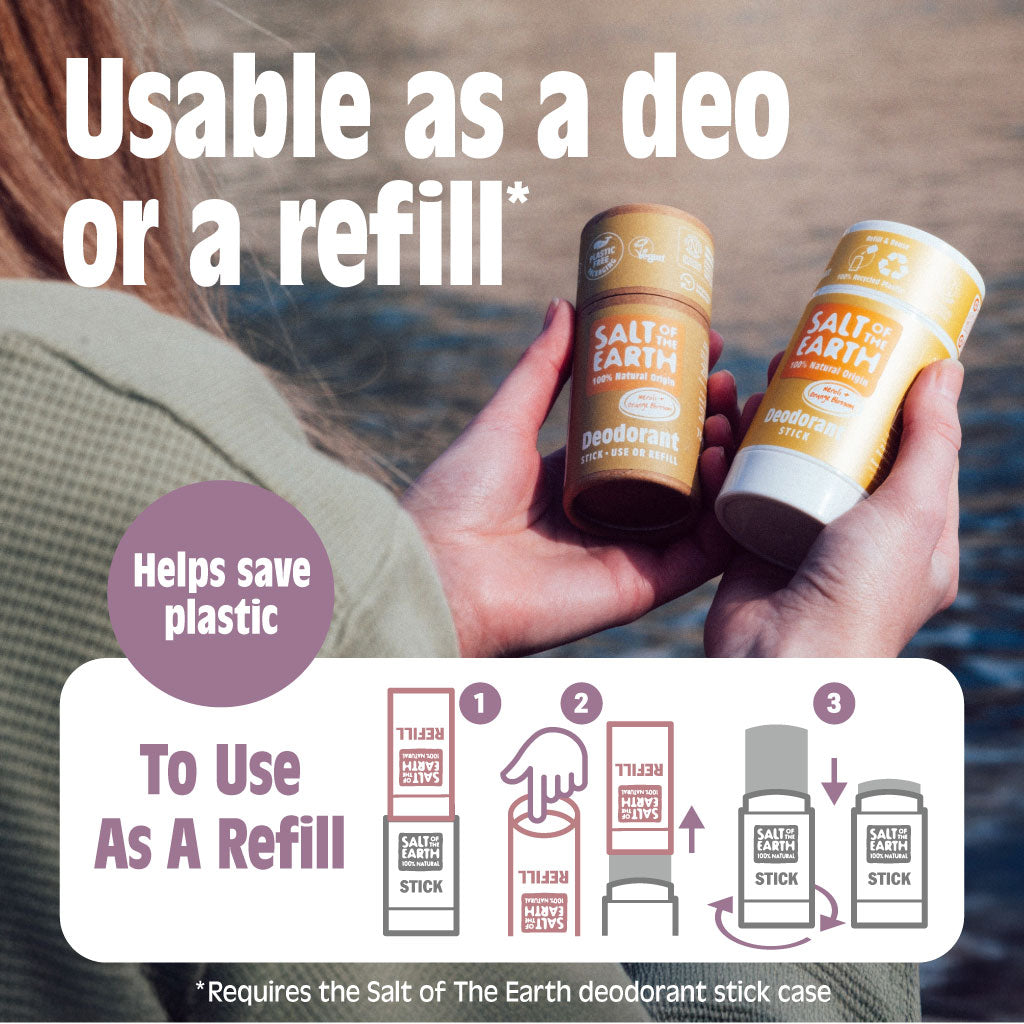 Lavender & Vanilla Natural Deodorant Stick - Use or Refill