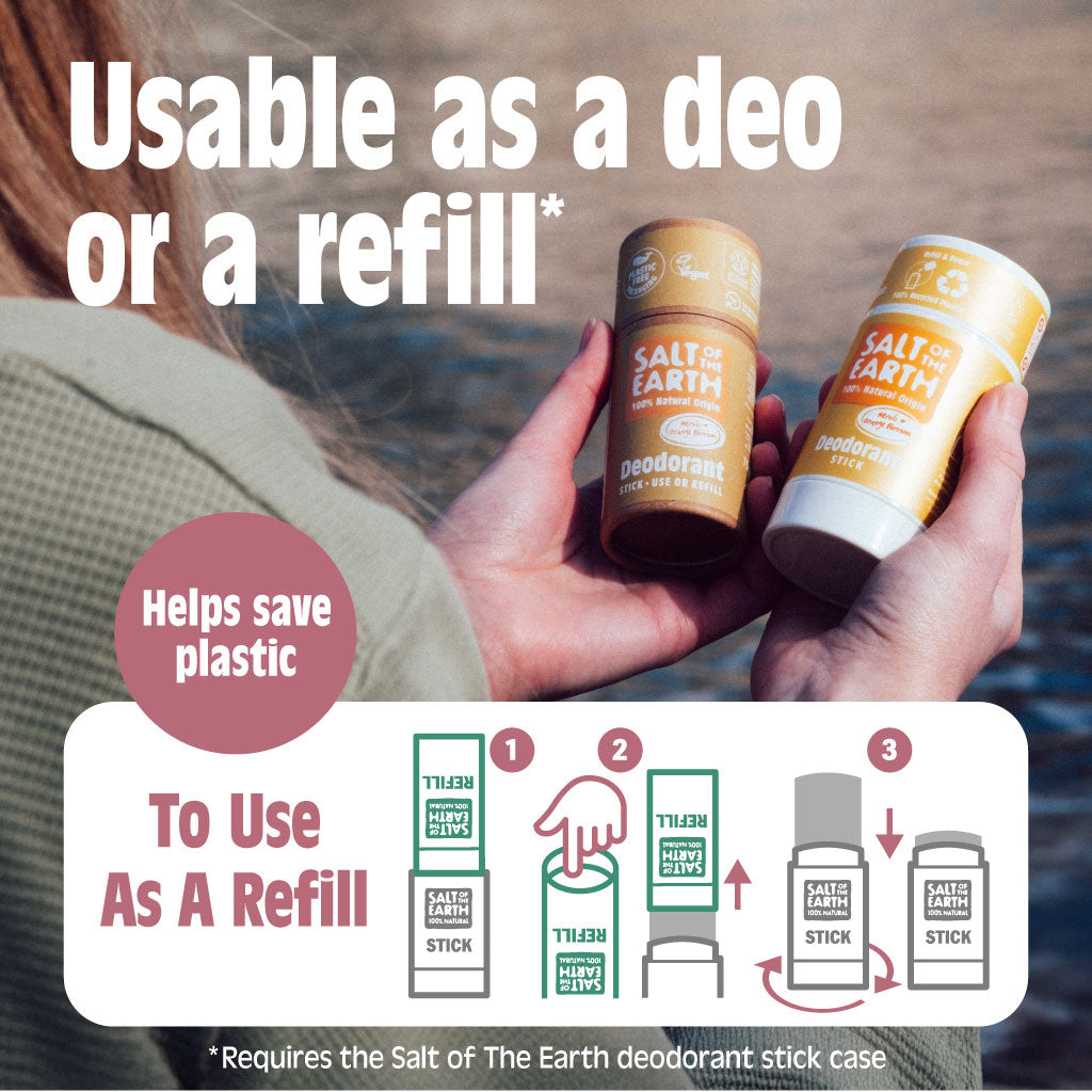 Melon & Cucumber Natural Deodorant Stick - Use or Refill