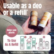 Melon & Cucumber Natural Deodorant Stick - Use or Refill