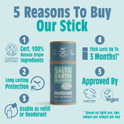 Ocean & Coconut Natural Deodorant Stick - Use or Refill