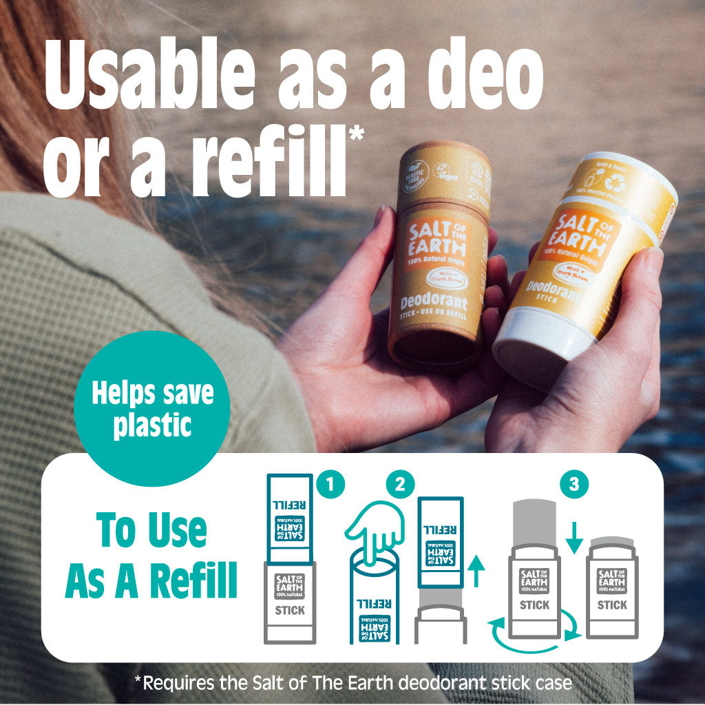 Unscented Natural Deodorant Stick - Use or Refill