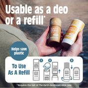 Vetiver & Citrus Natural Deodorant Stick - Use or Refill